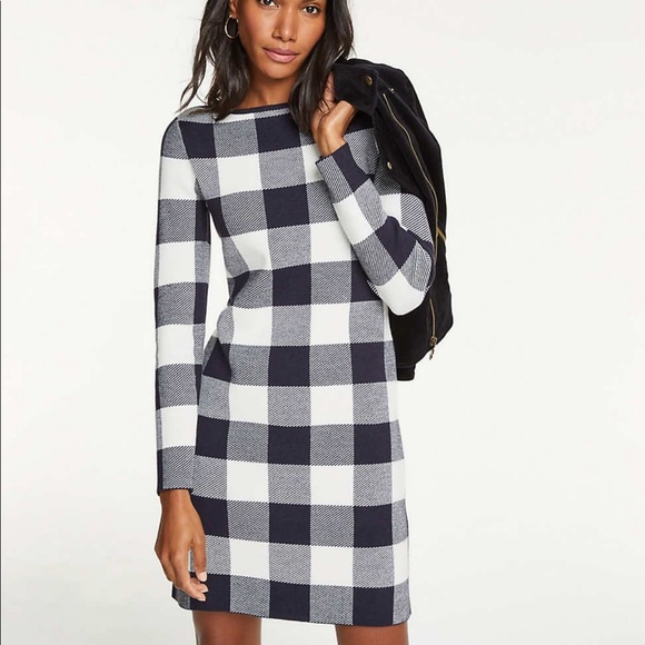 Ann Taylor Dresses & Skirts - Buffalo Plaid Ann Taylor Sweater Dress